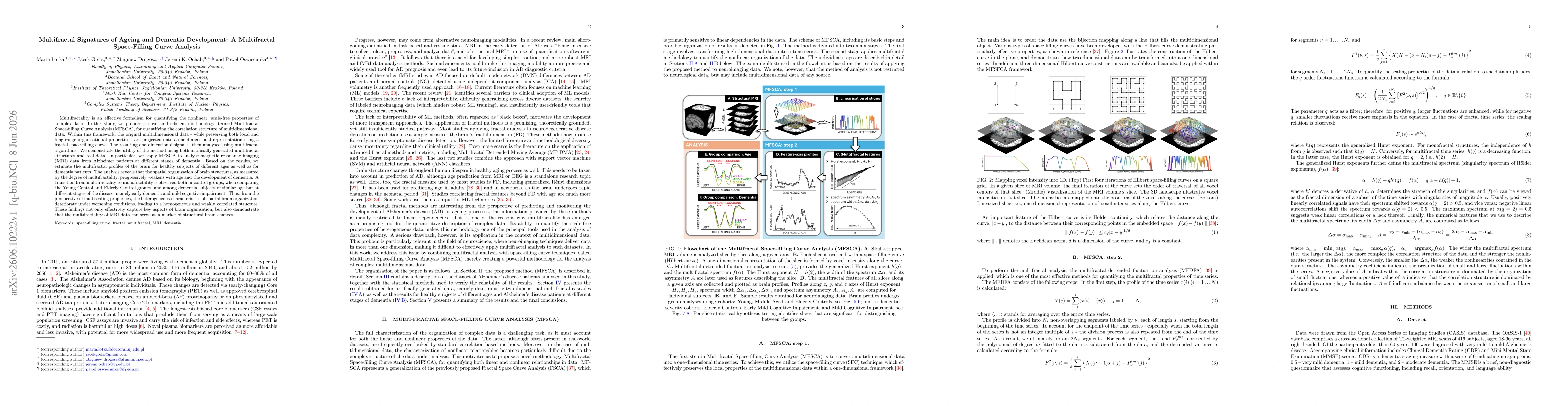 Thumbnail for Multifractal Signatures of Ageing and Dementia Development: A Multifractal Space-Filling Curve Analysis