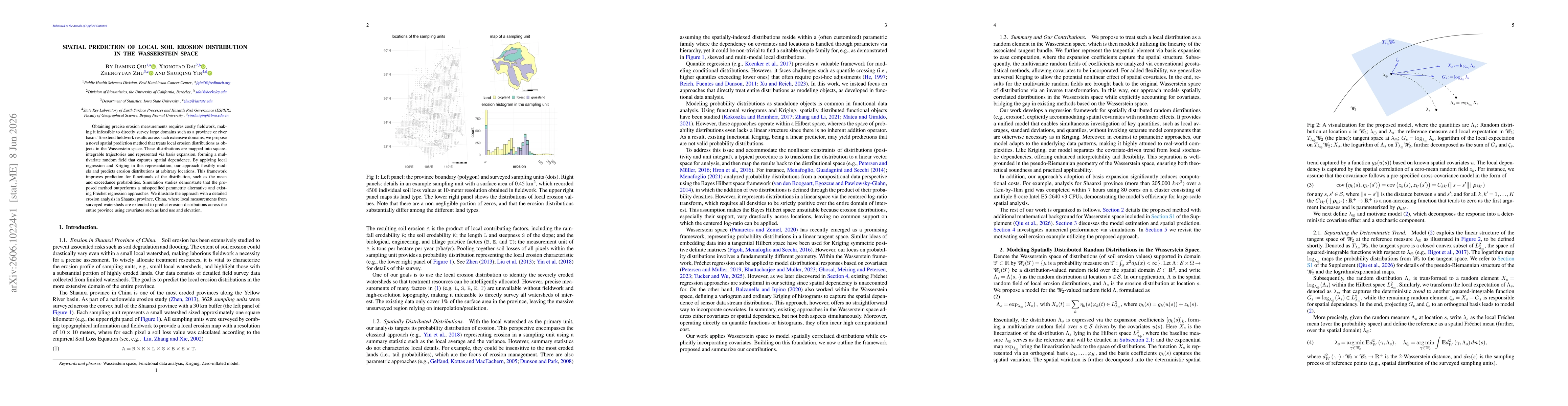 Thumbnail for Spatial Prediction of Local Soil Erosion Distribution in the Wasserstein Space