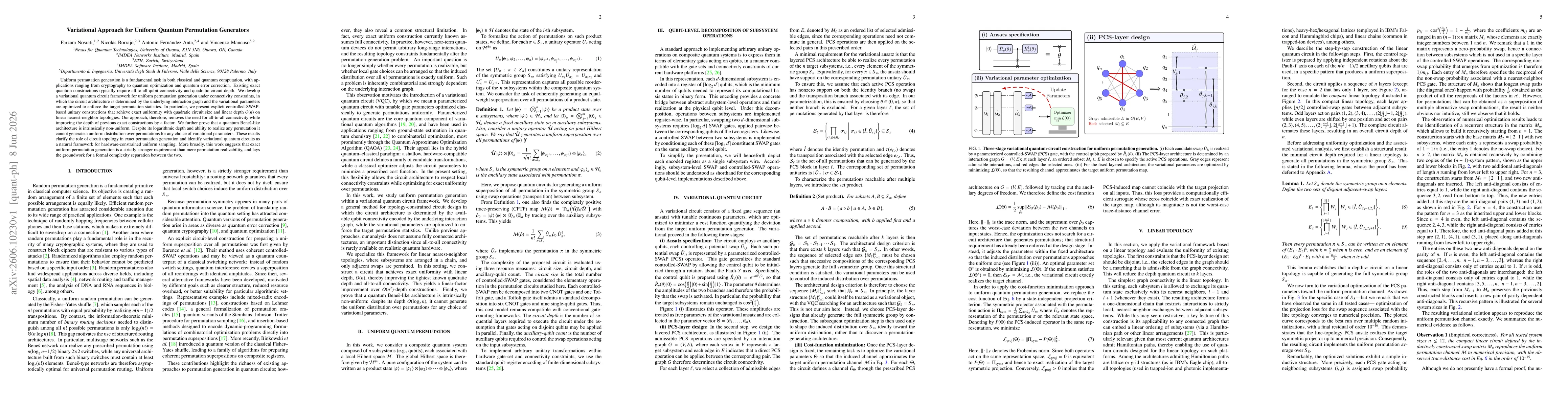 Thumbnail for Variational Approach for Uniform Quantum Permutation Generators