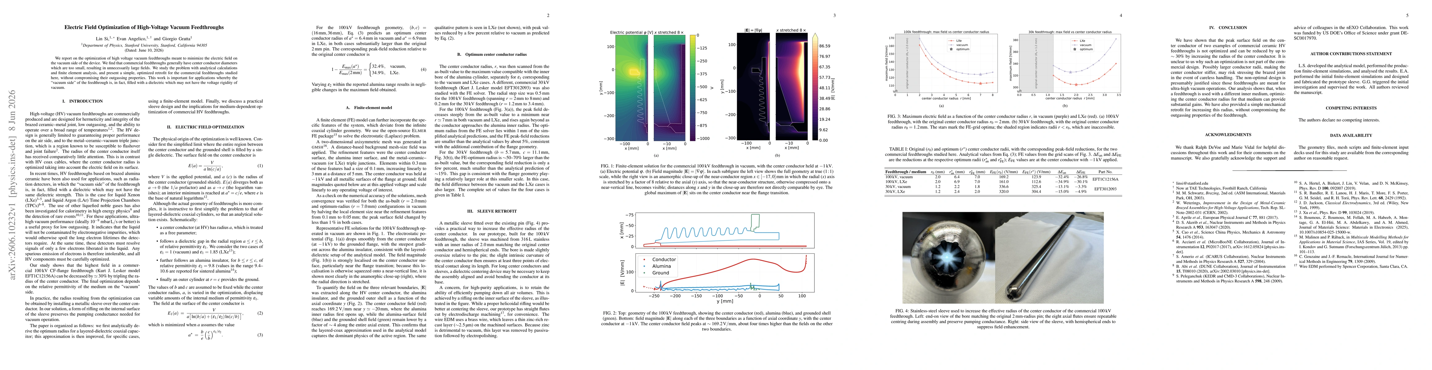 Thumbnail for Electric Field Optimization of High-Voltage Vacuum Feedthroughs