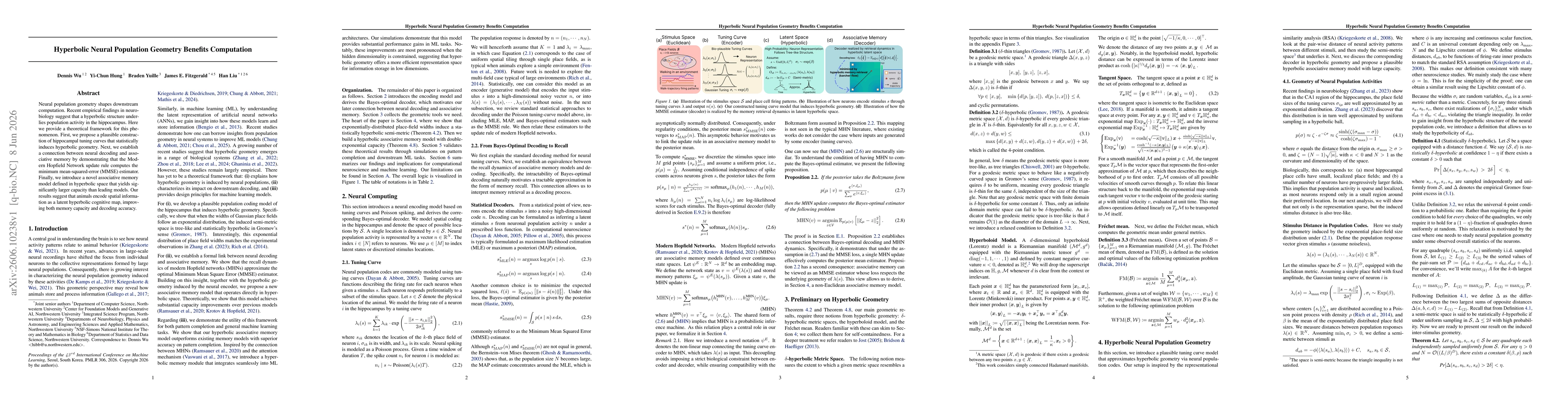 Thumbnail for Hyperbolic Neural Population Geometry Benefits Computation