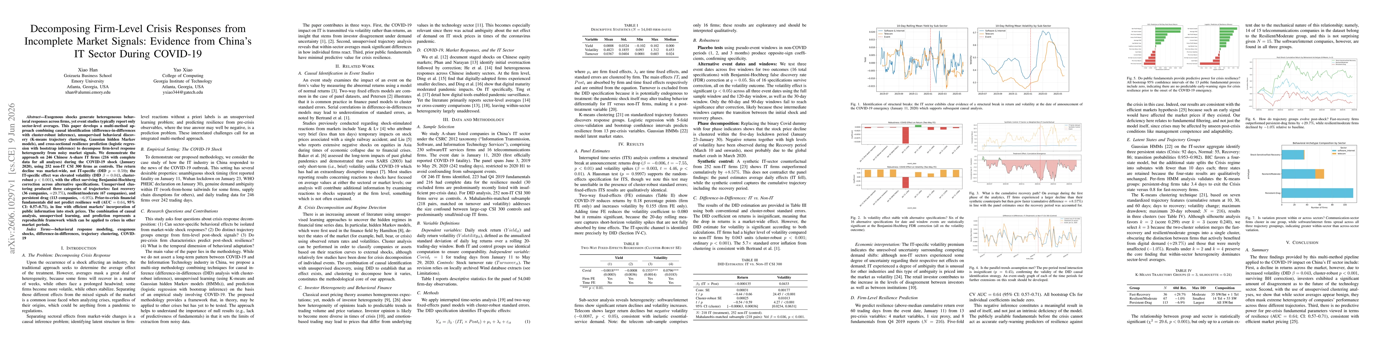 Thumbnail for Decomposing Firm-Level Crisis Responses from Incomplete Market Signals: Evidence from China's IT Sector During COVID-19
