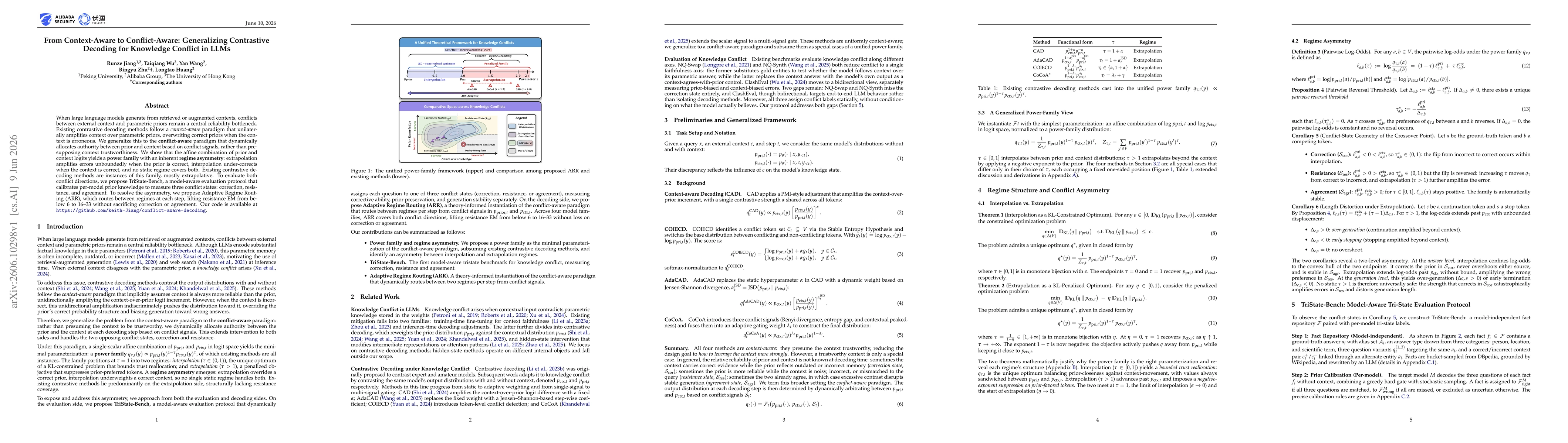 Thumbnail for From Context-Aware to Conflict-Aware: Generalizing Contrastive Decoding for Knowledge Conflict in LLMs