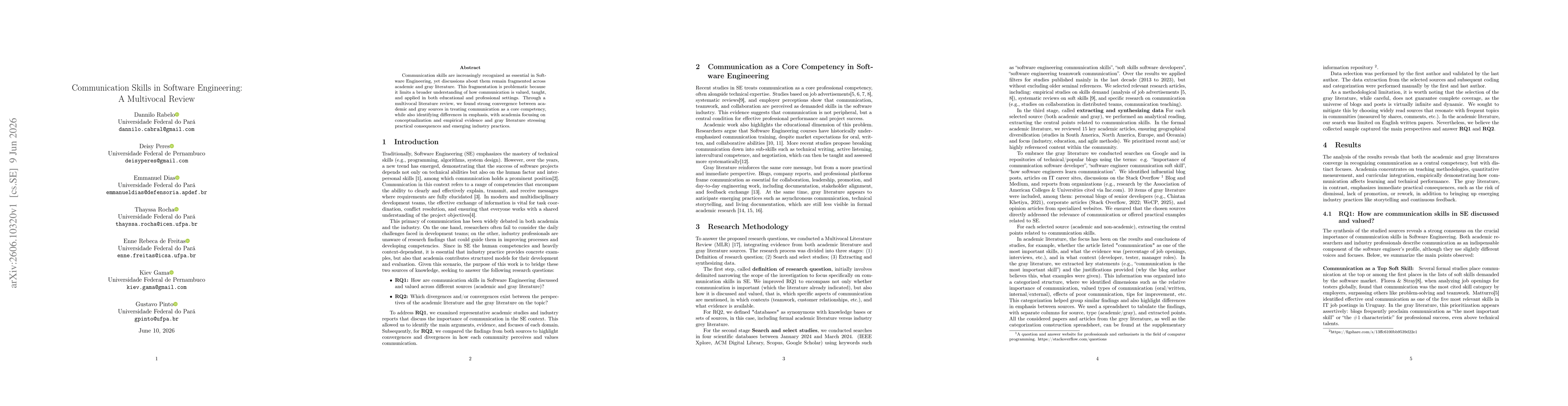 Thumbnail for Communication Skills in Software Engineering: A Multivocal Review