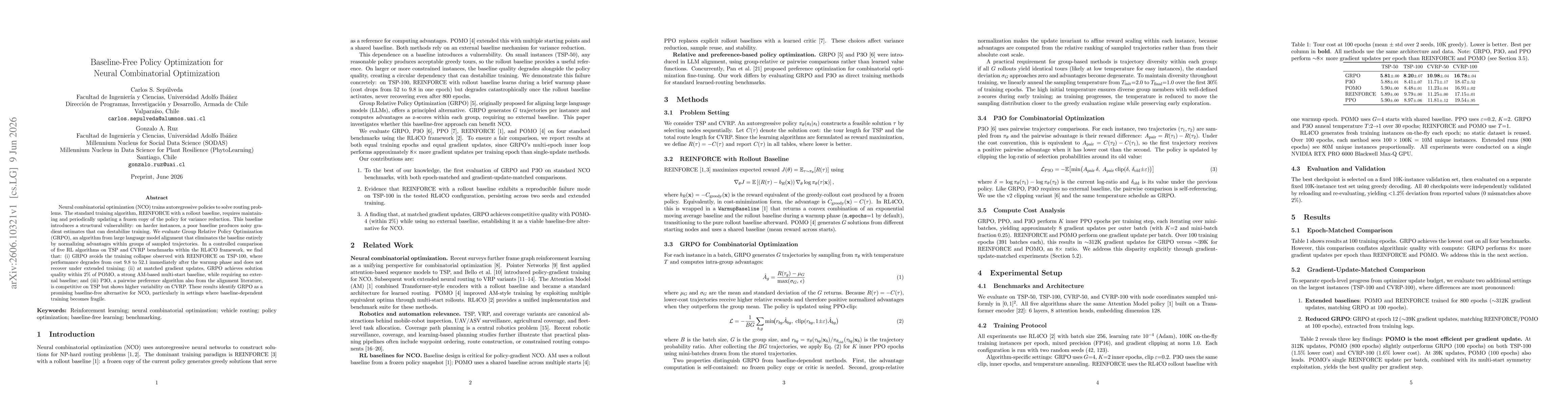 Thumbnail for Baseline-Free Policy Optimization for Neural Combinatorial Optimization