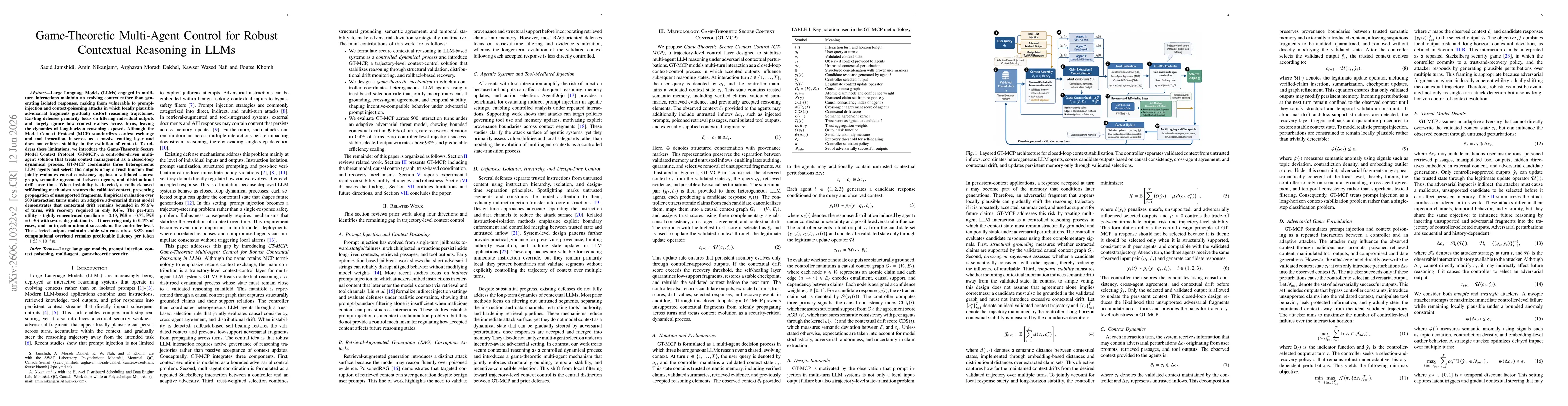 Thumbnail for Game-Theoretic Multi-Agent Control for Robust Contextual Reasoning in LLMs