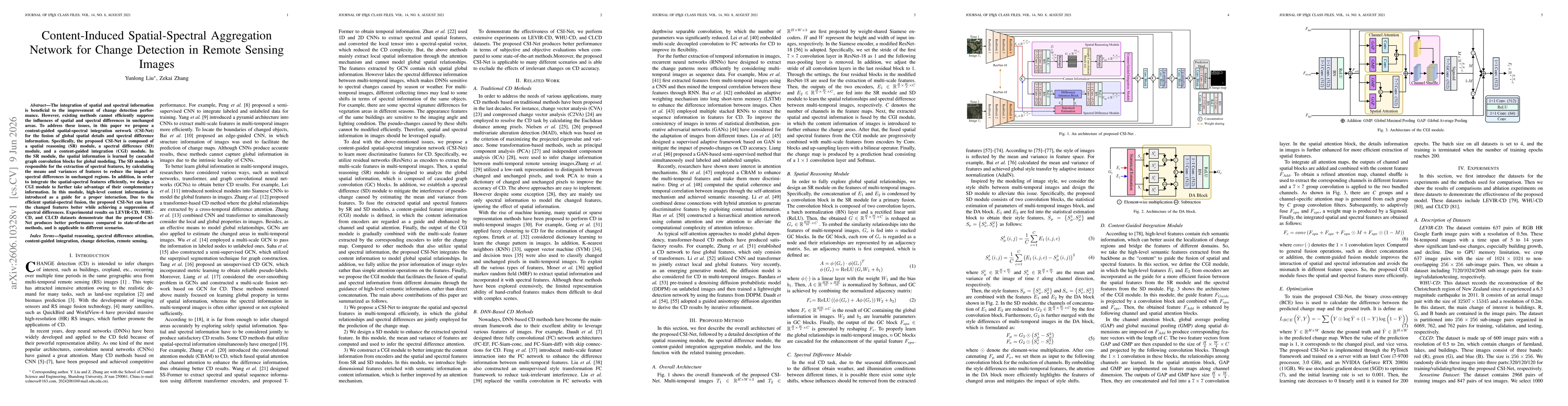 Thumbnail for Content-Induced Spatial-Spectral Aggregation Network for Change Detection in Remote Sensing Images