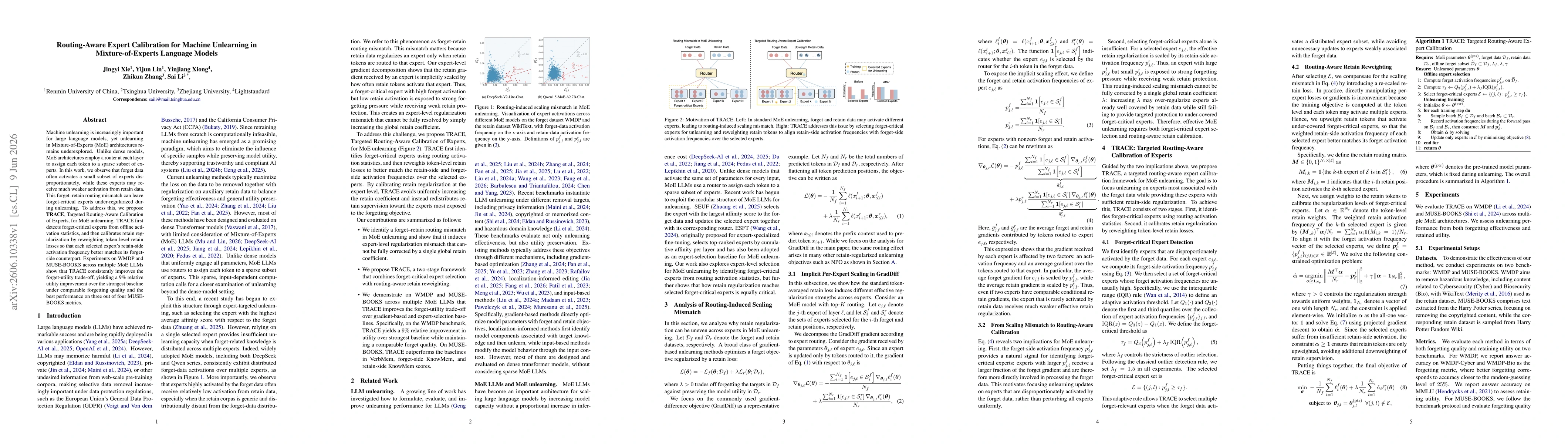 Thumbnail for Routing-Aware Expert Calibration for Machine Unlearning in Mixture-of-Experts Language Models
