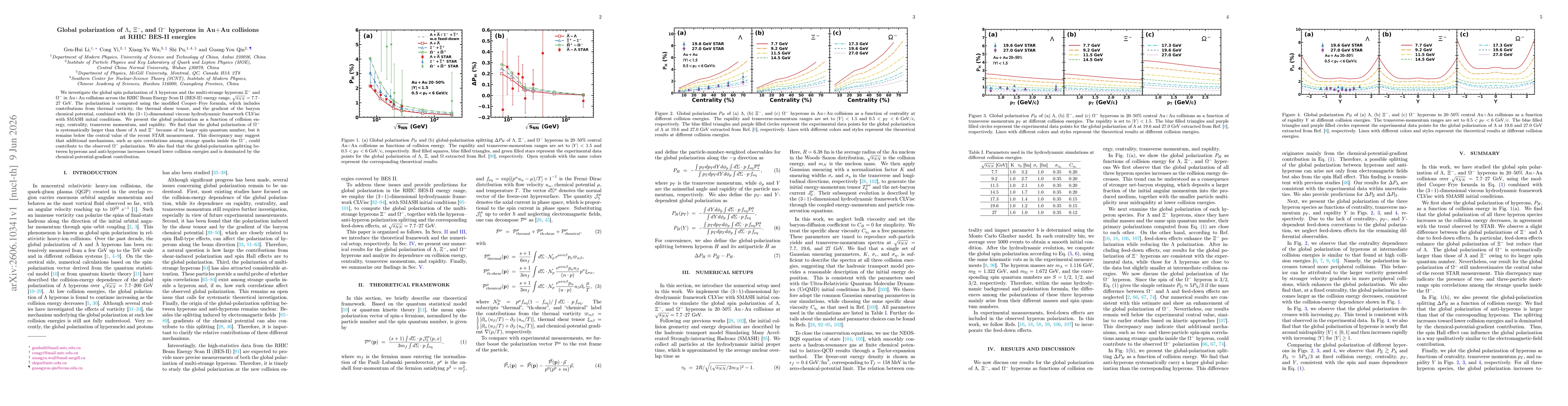 Thumbnail for Global polarization of $Λ$, $Ξ^{-}$, and $Ω^{-}$ hyperons in Au+Au collisions at RHIC BES-II energies