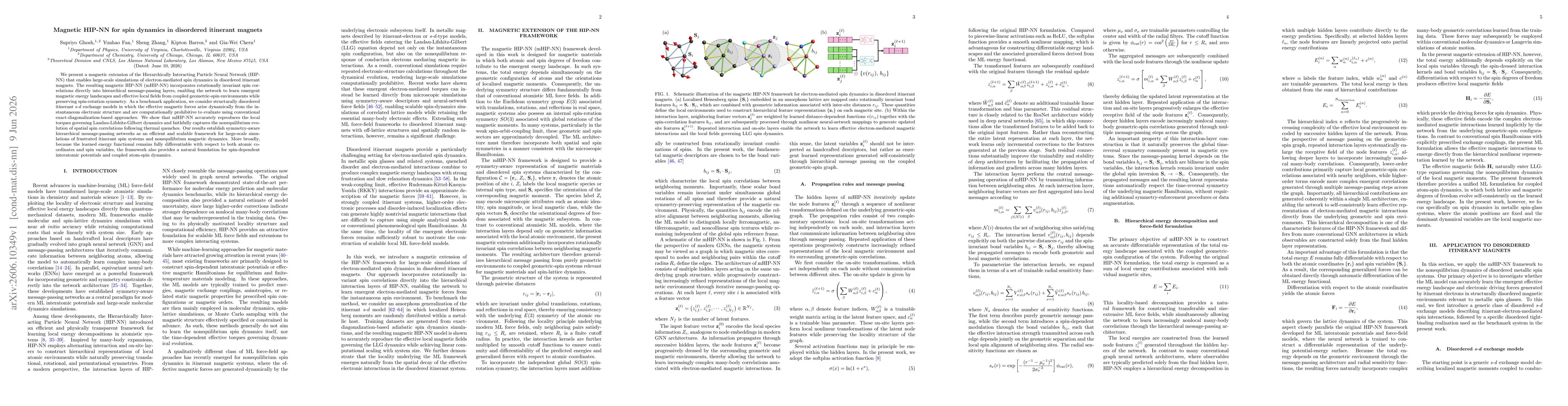 Thumbnail for Magnetic HIP-NN for spin dynamics in disordered itinerant magnets