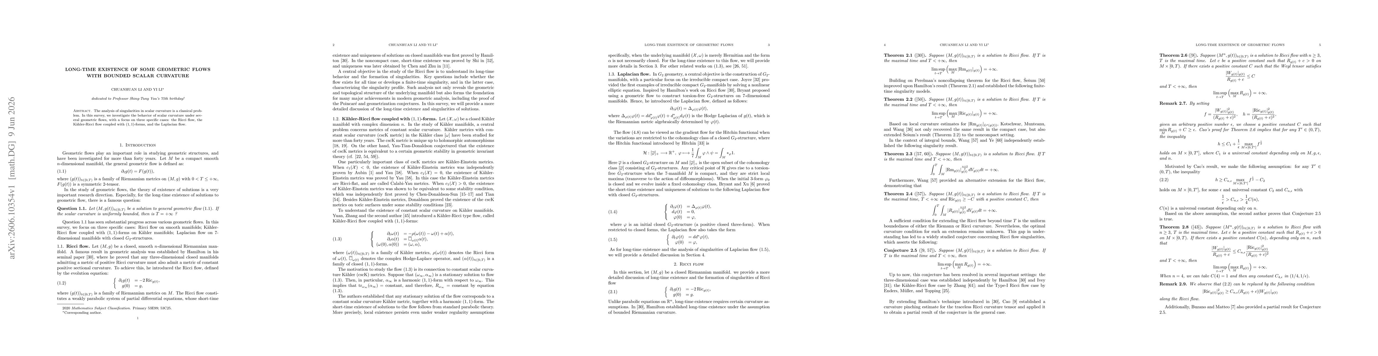 Thumbnail for Long-time existence of some geometric flows with bounded scalar curvature