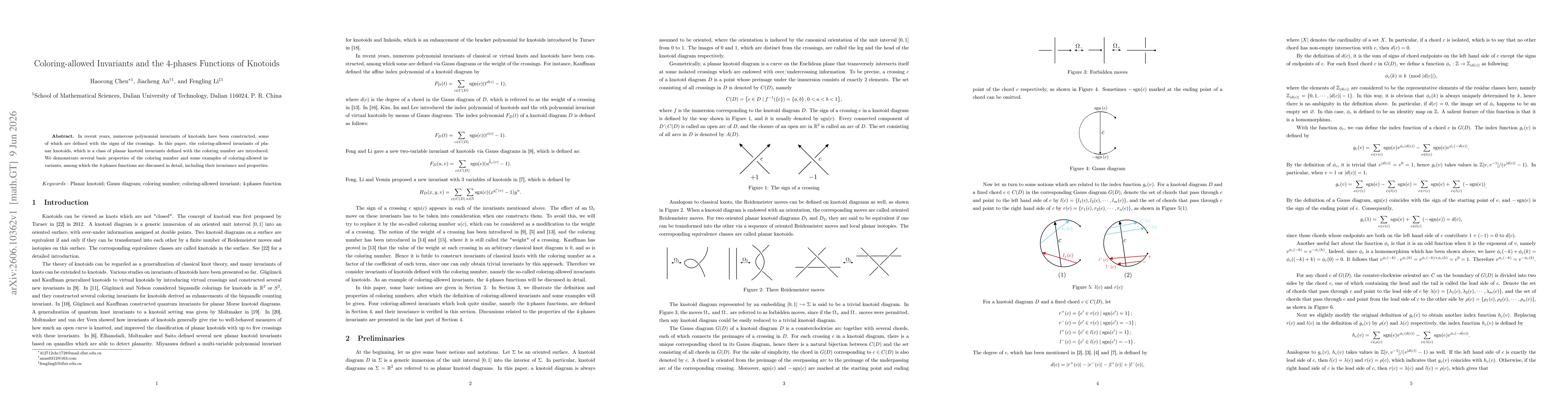 Thumbnail for Coloring-allowed Invariants and the 4-phases Functions of Knotoids