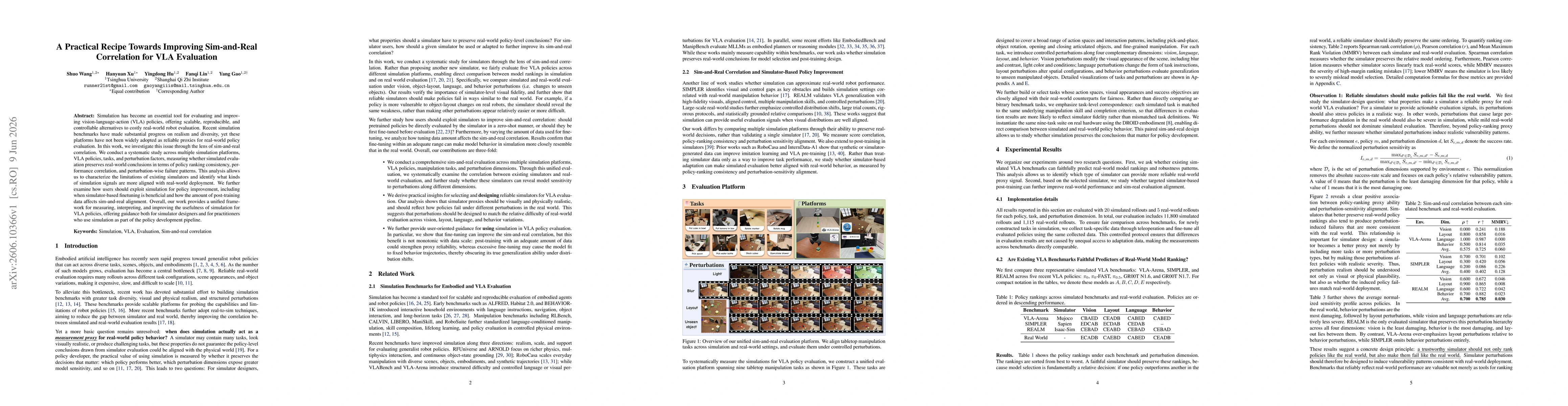Thumbnail for A Practical Recipe Towards Improving Sim-and-Real Correlation for VLA Evaluation