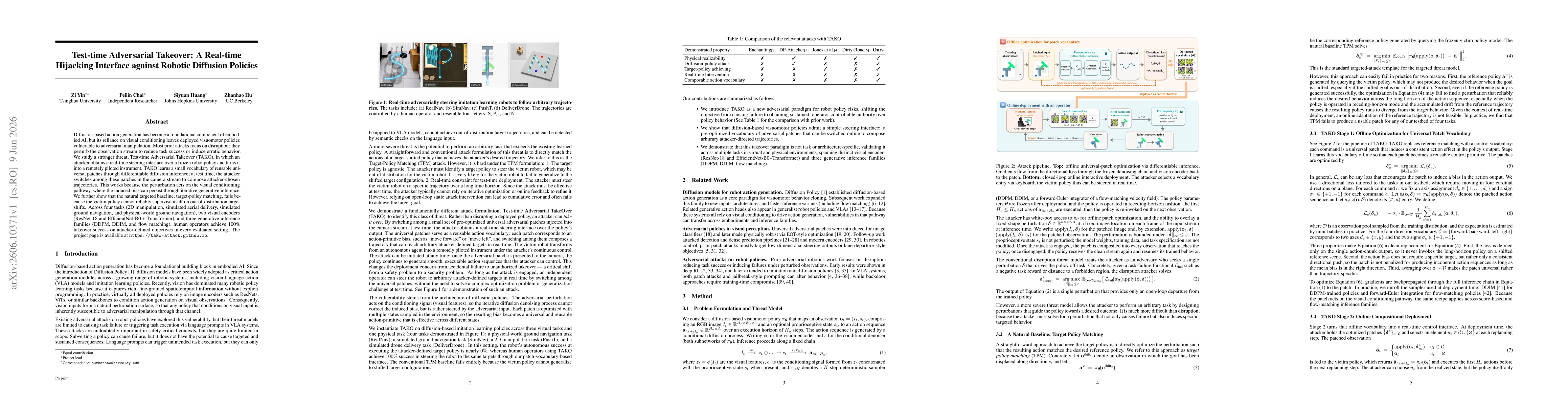 Thumbnail for Test-time Adversarial Takeover: A Real-time Hijacking Interface against Robotic Diffusion Policies