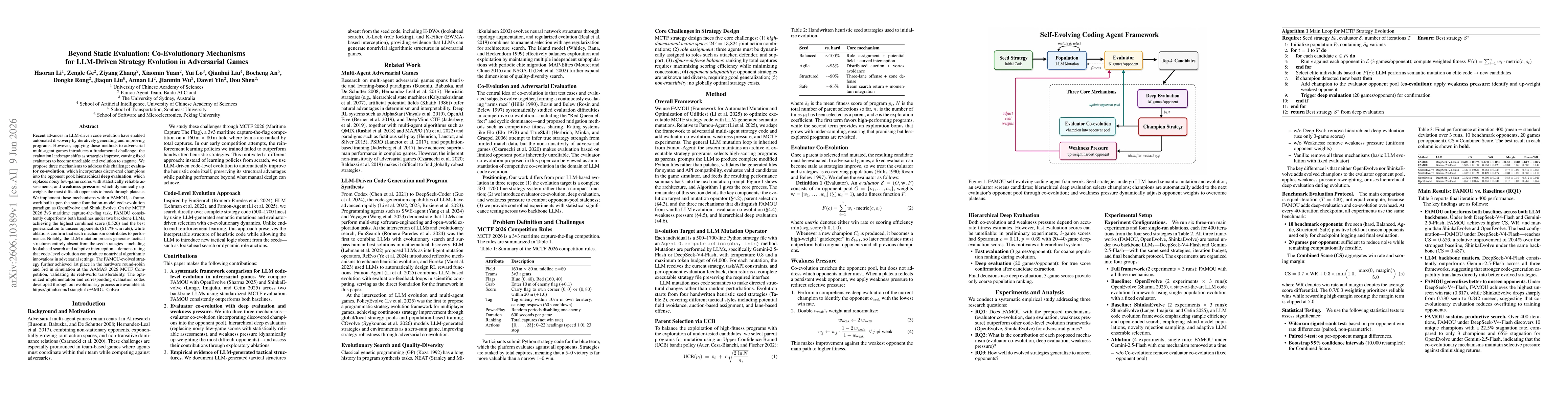 Thumbnail for Beyond Static Evaluation: Co-Evolutionary Mechanisms for LLM-Driven Strategy Evolution in Adversarial Games