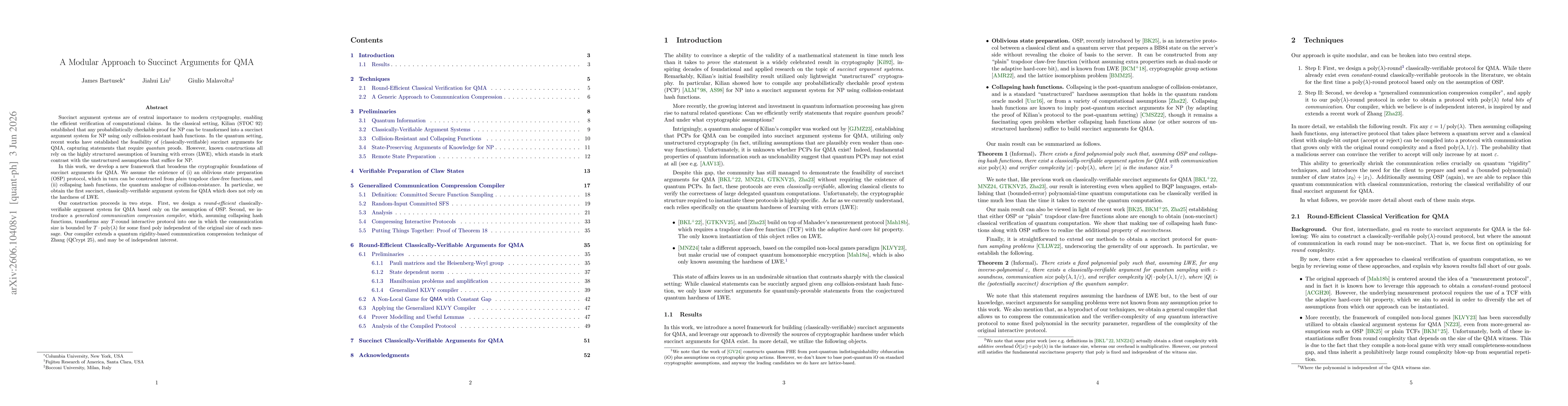 Thumbnail for A Modular Approach to Succinct Arguments for QMA
