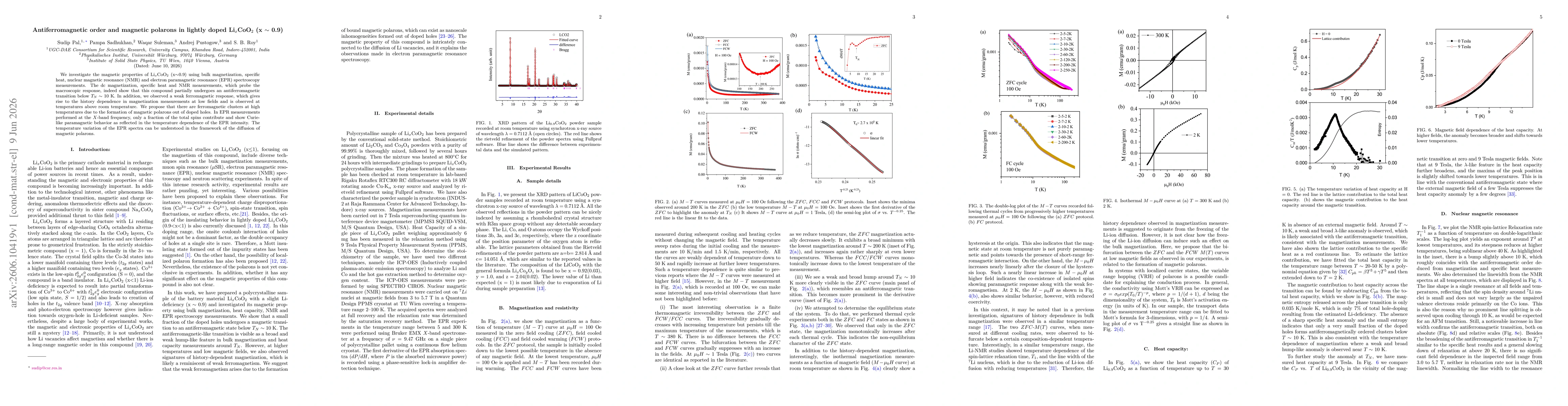 Thumbnail for Antiferromagnetic order and magnetic polarons in lightly doped Li$_x$CoO$_2$ (x $\sim$ 0.9)
