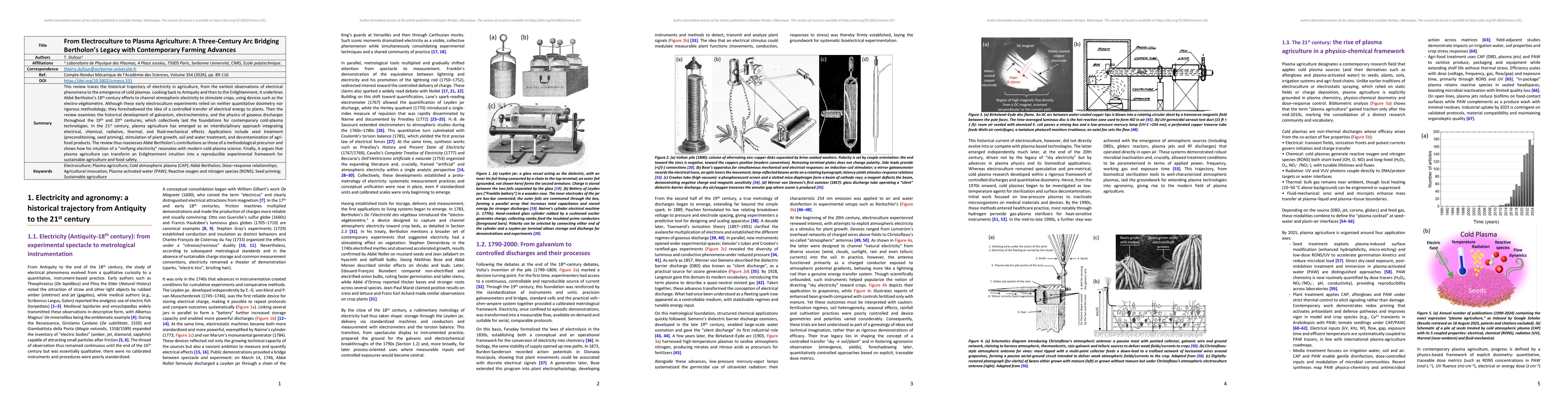 Thumbnail for From Electroculture to Plasma Agriculture: A Three-Century Arc Bridging Bertholon's Legacy with Contemporary Farming Advances