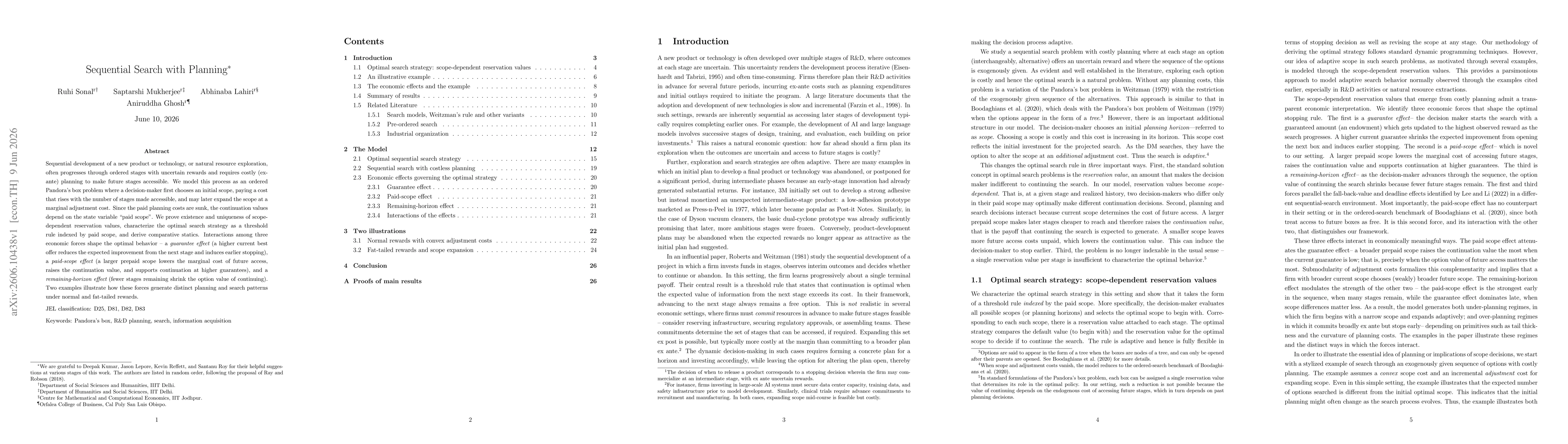 Thumbnail for Sequential Search with Planning