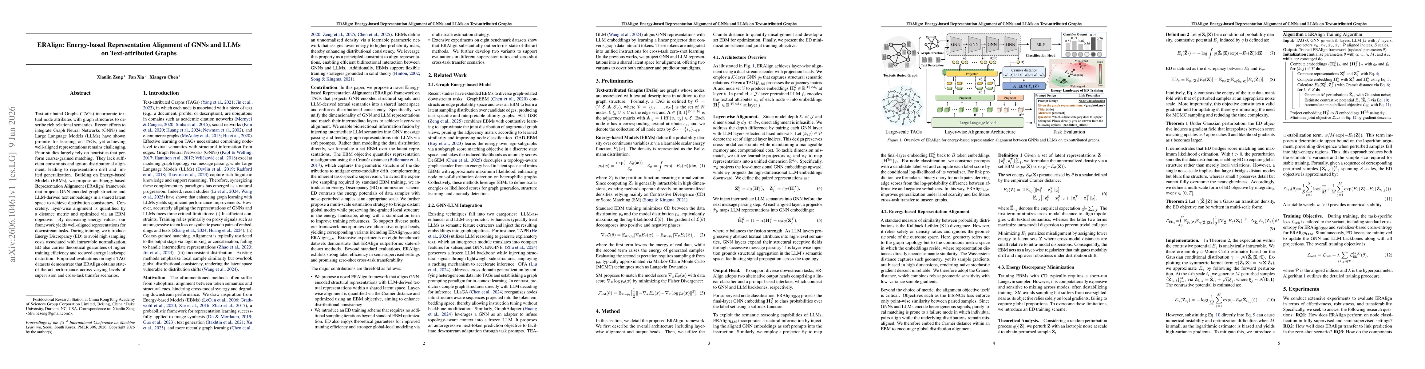 Thumbnail for ERAlign: Energy-based Representation Alignment of GNNs and LLMs on Text-attributed Graphs