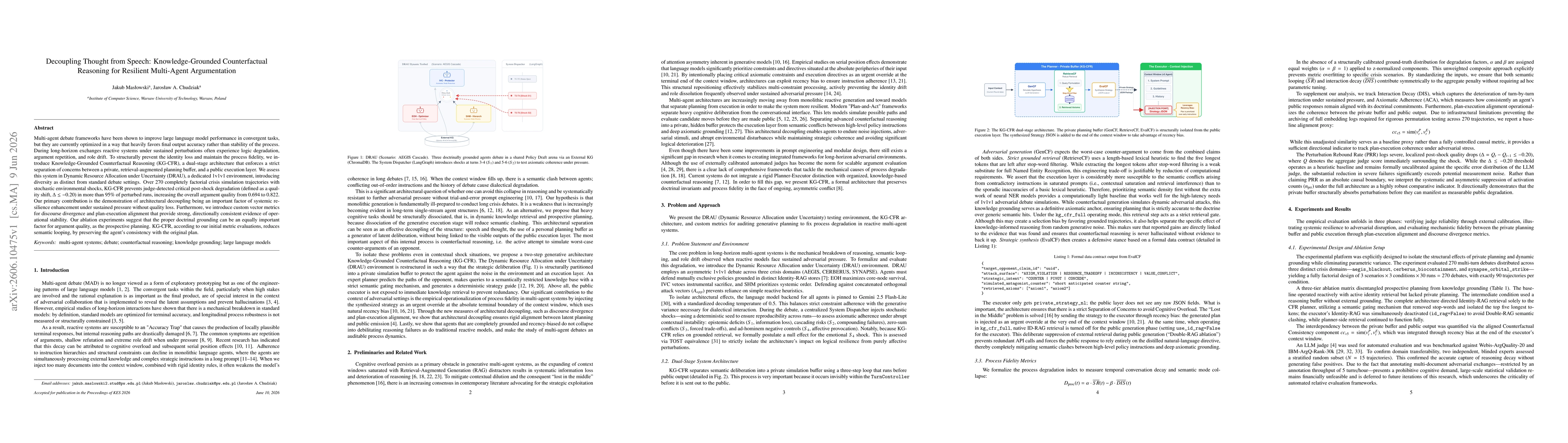 Thumbnail for Decoupling Thought from Speech: Knowledge-Grounded Counterfactual Reasoning for Resilient Multi-Agent Argumentation