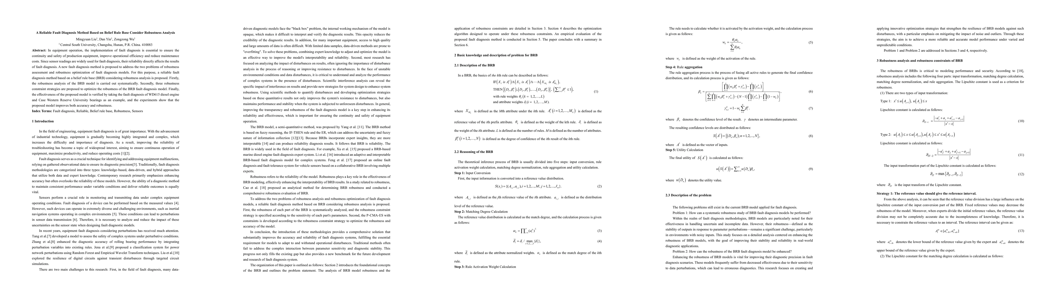 Thumbnail for A Reliable Fault Diagnosis Method Based on Belief Rule Base Consider Robustness Analysis