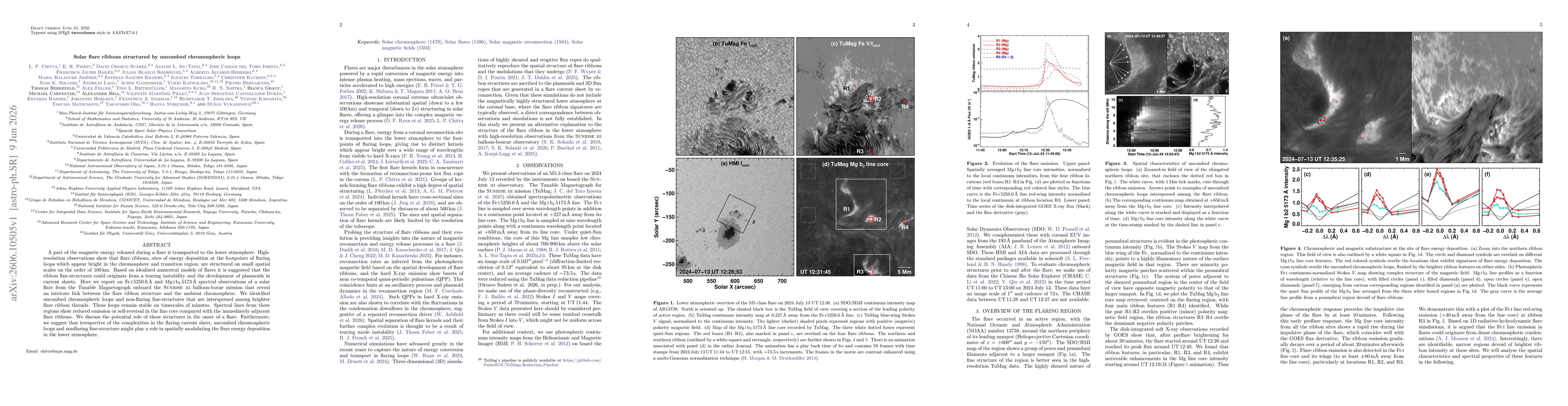 Thumbnail for Solar flare ribbons structured by uncombed chromospheric loops