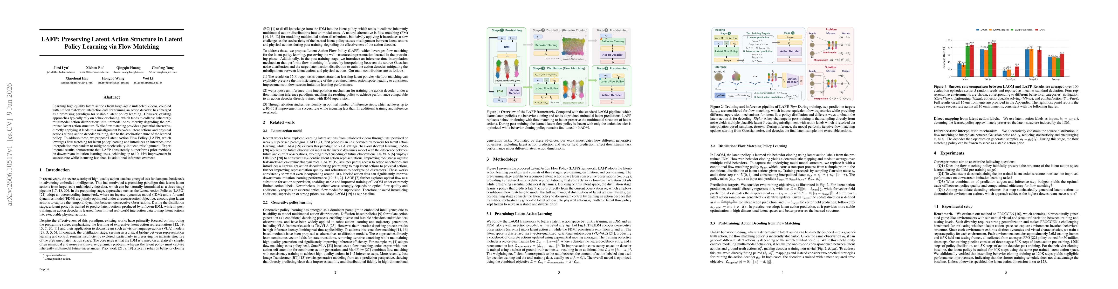Thumbnail for LAFP: Preserving Latent Action Structure in Latent Policy Learning via Flow Matching