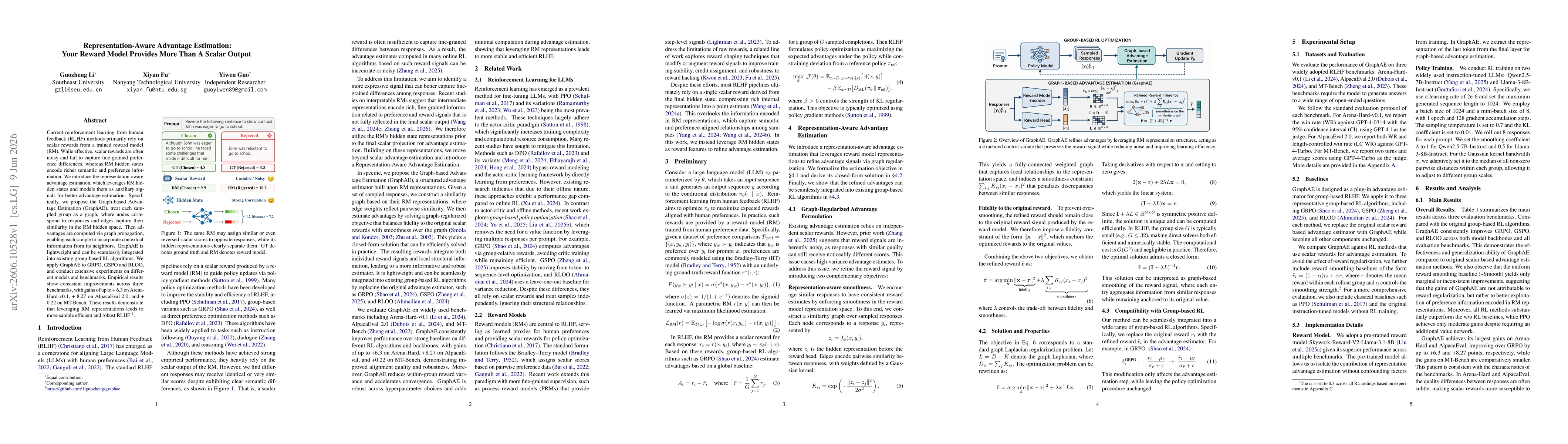 Thumbnail for Representation-Aware Advantage Estimation: Your Reward Model Provides More Than A Scalar Output