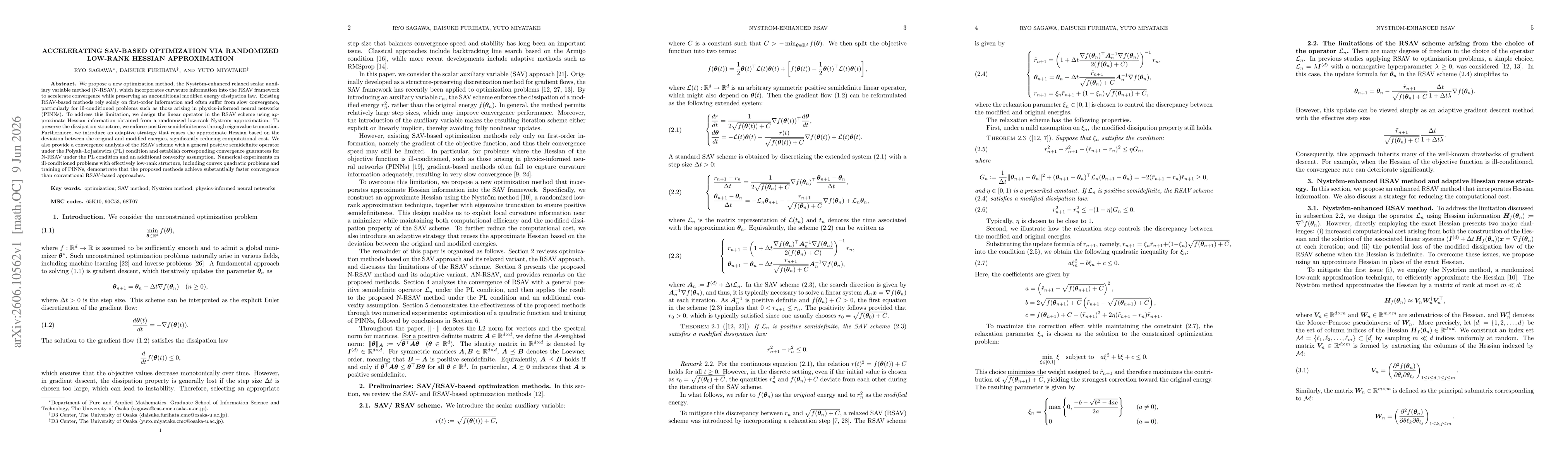 Thumbnail for Accelerating SAV-based optimization via randomized low-rank Hessian approximation