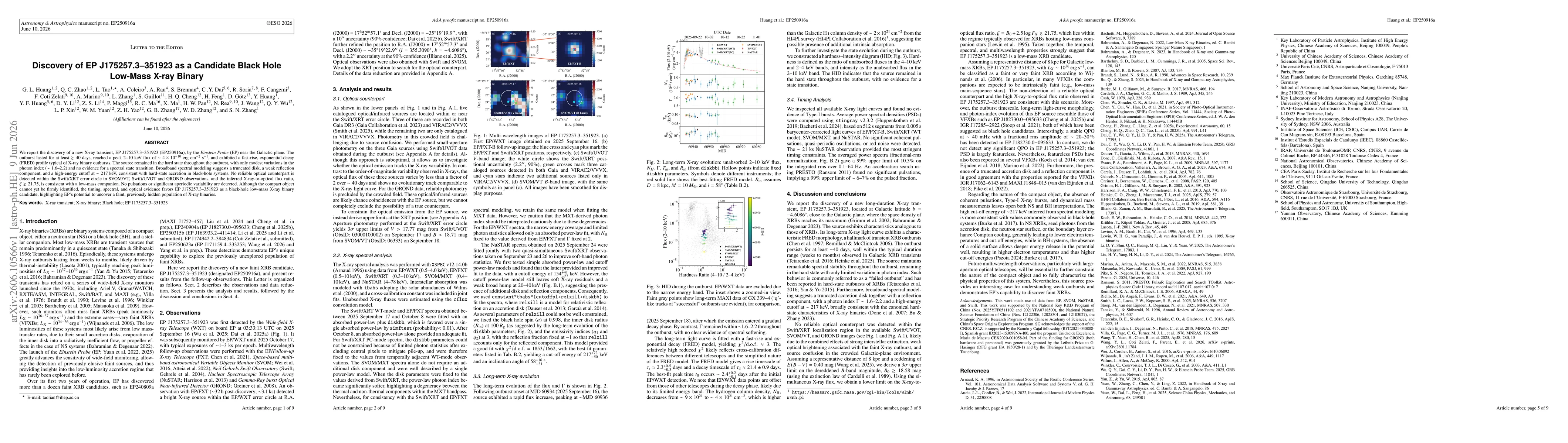 Thumbnail for Discovery of EP J175257.3-351923 as a Candidate Black Hole Low-Mass X-ray Binary