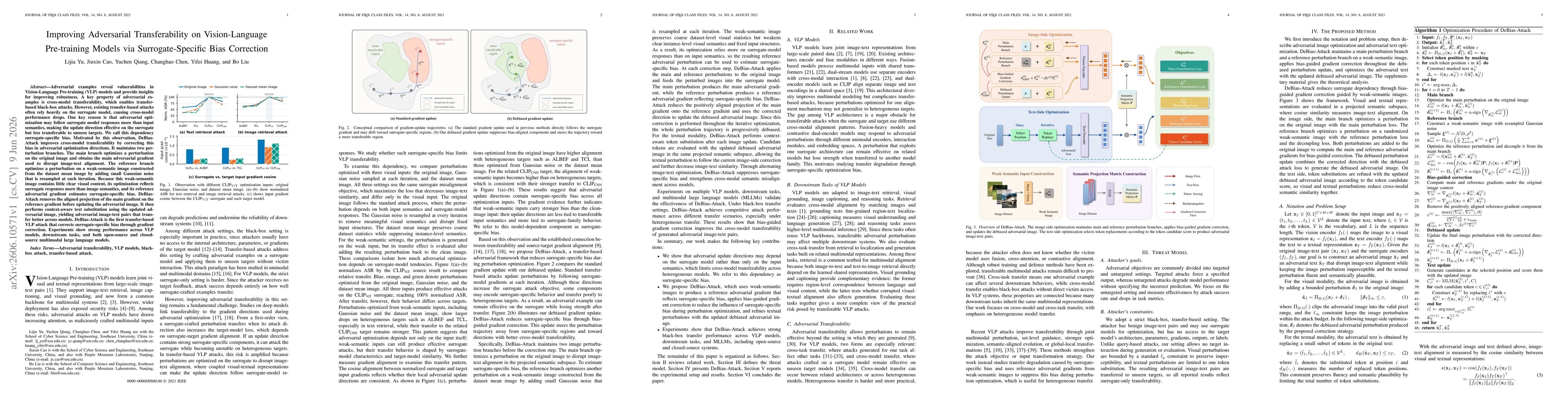 Thumbnail for Improving Adversarial Transferability on Vision-Language Pre-training Models via Surrogate-Specific Bias Correction