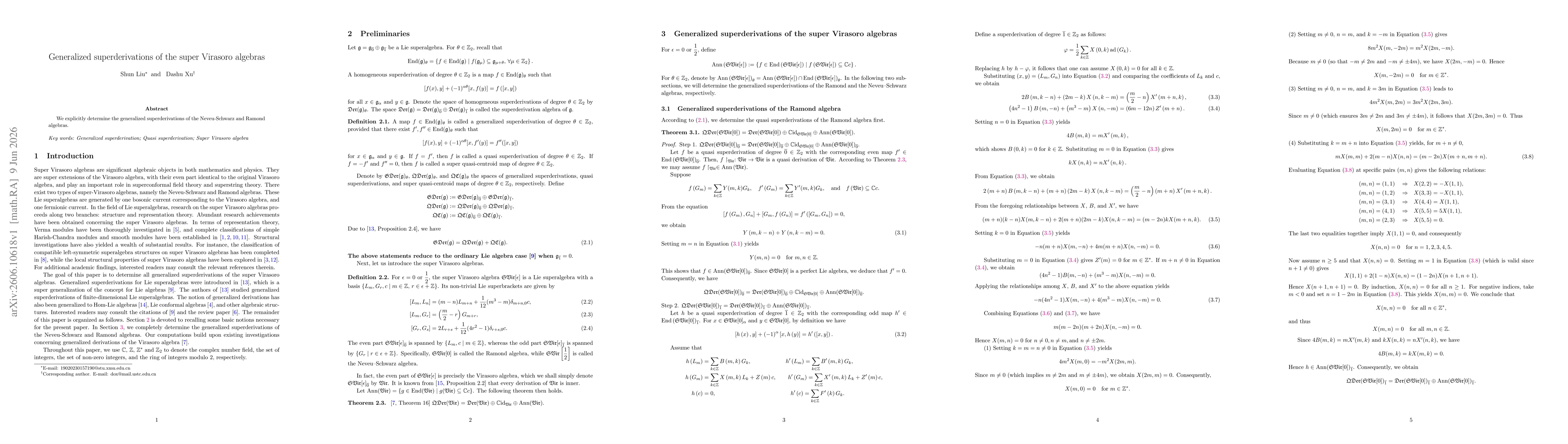 Thumbnail for Generalized superderivations of the super Virasoro algebras