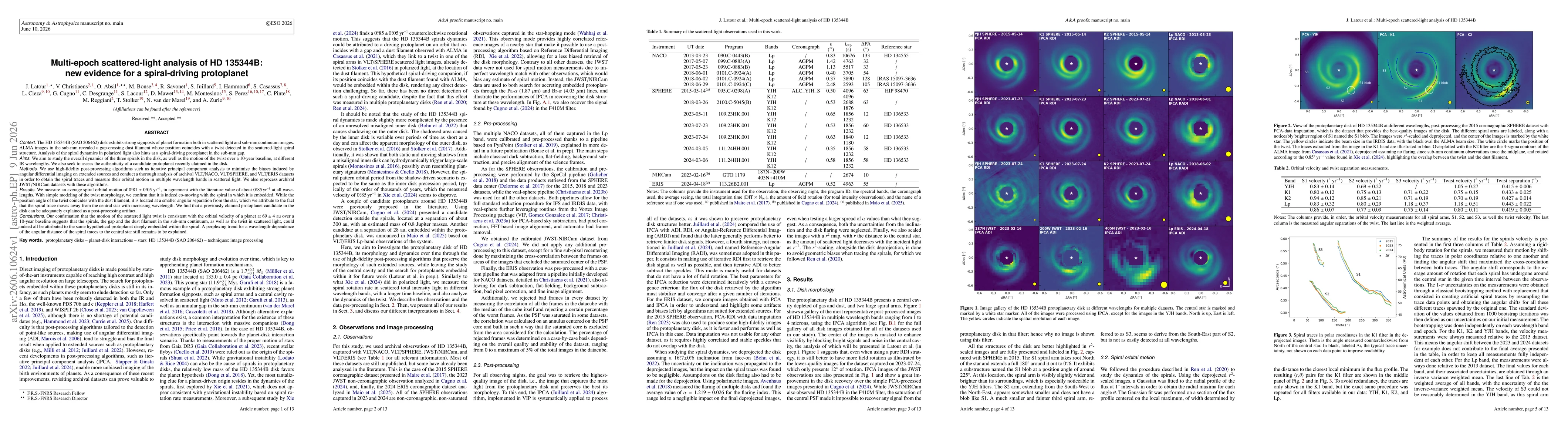 Thumbnail for Multi-epoch scattered-light analysis of HD 135344B: new evidence for a spiral-driving protoplanet