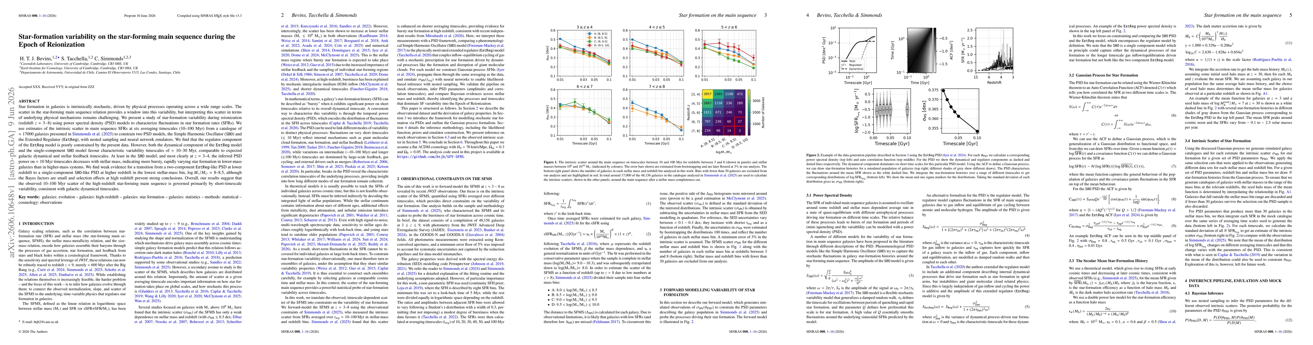 Thumbnail for Star-formation variability on the star-forming main sequence during the Epoch of Reionization