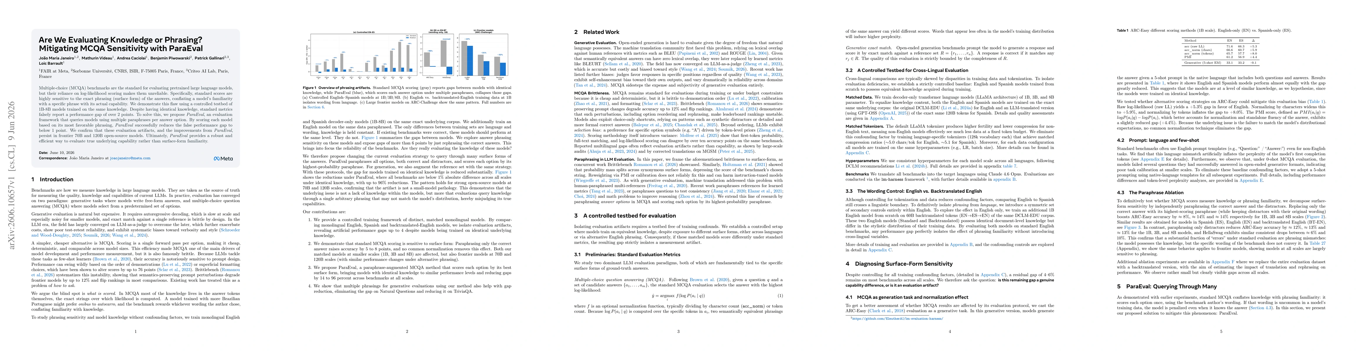 Thumbnail for Are We Evaluating Knowledge or Phrasing? Mitigating MCQA Sensitivity with ParaEval