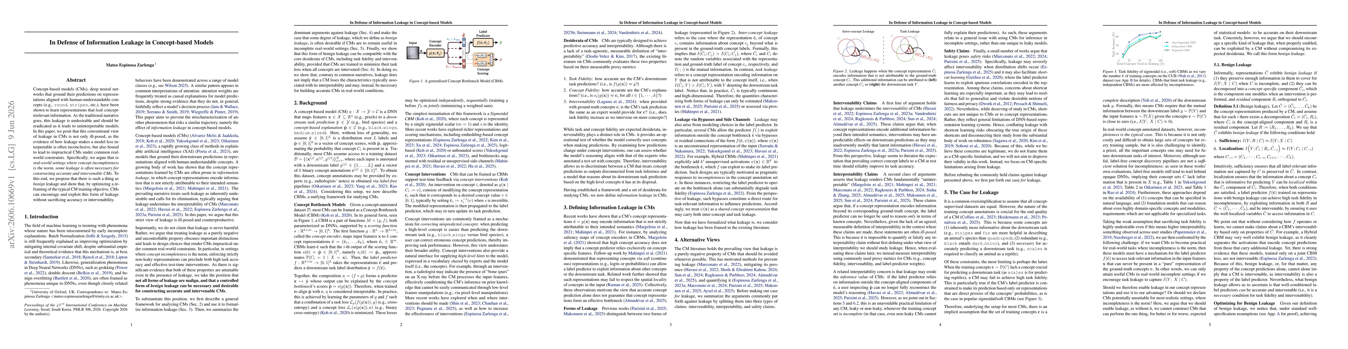 Thumbnail for In Defense of Information Leakage in Concept-based Models
