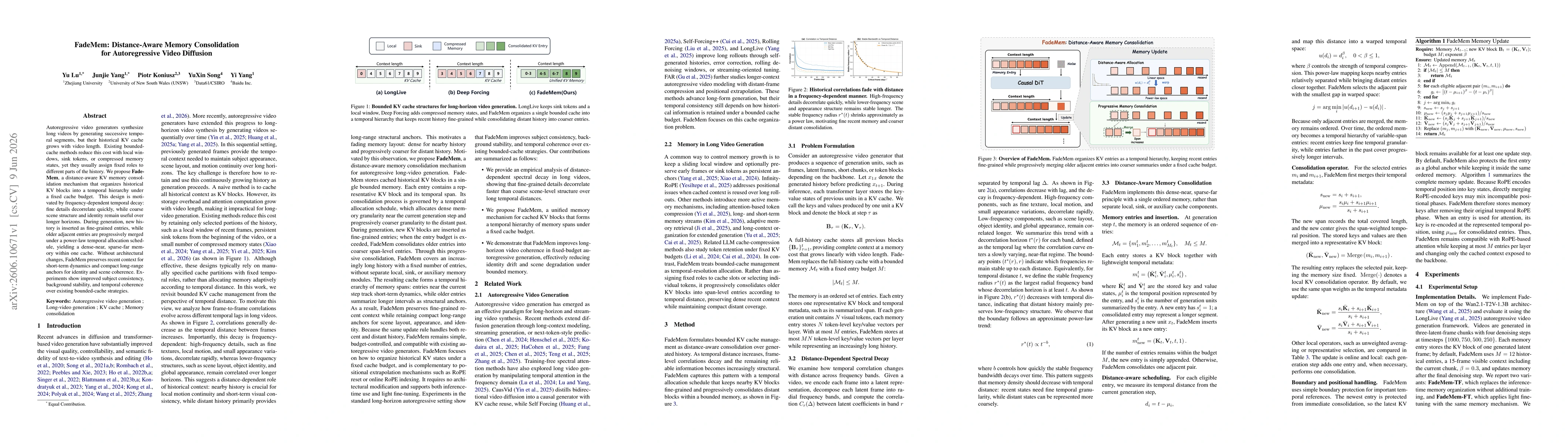 Thumbnail for FadeMem: Distance-Aware Memory Consolidation for Autoregressive Video Diffusion