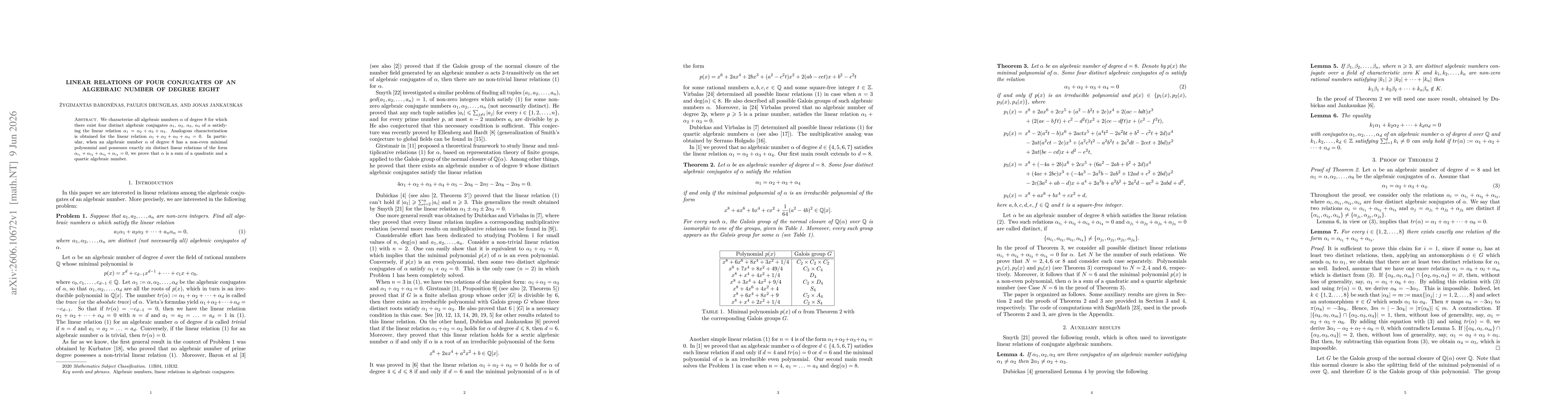 Thumbnail for Linear relations of four conjugates of an algebraic number of degree eight