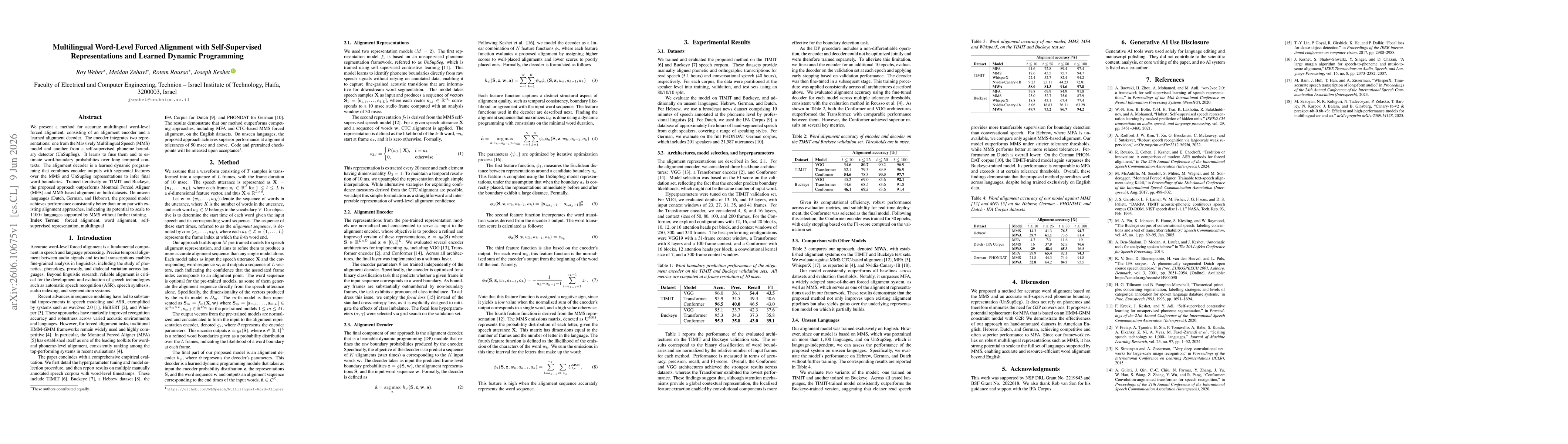 Thumbnail for Multilingual Word-Level Forced Alignment with Self-Supervised Representations and Learned Dynamic Programming