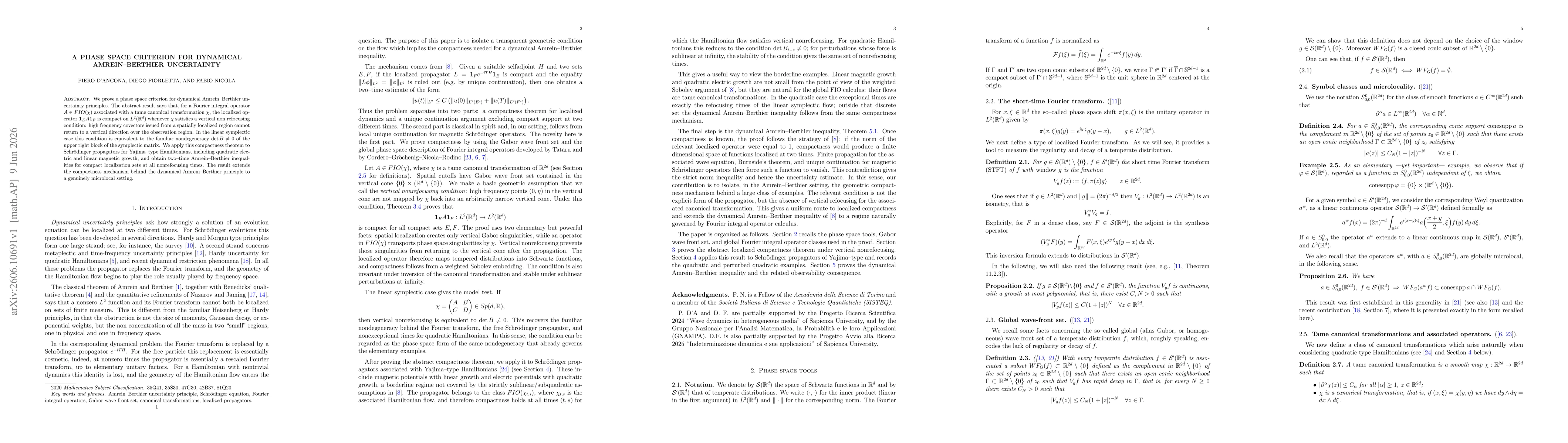 Thumbnail for A Phase Space Criterion for Dynamical Amrein-Berthier Uncertainty