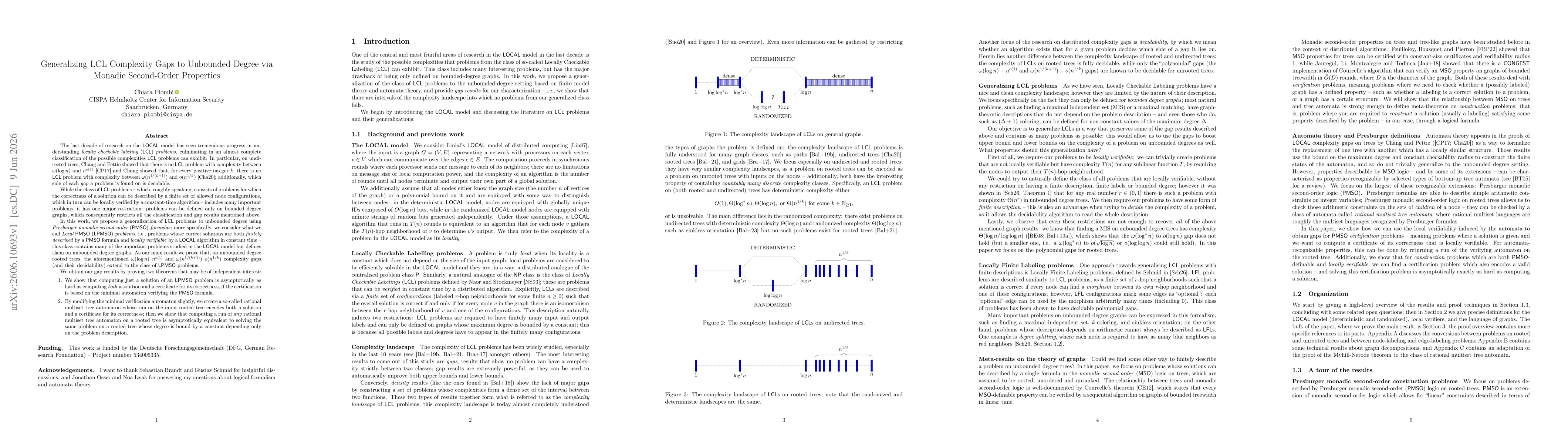 Thumbnail for Generalizing LCL Complexity Gaps to Unbounded Degree via Monadic Second-Order Properties