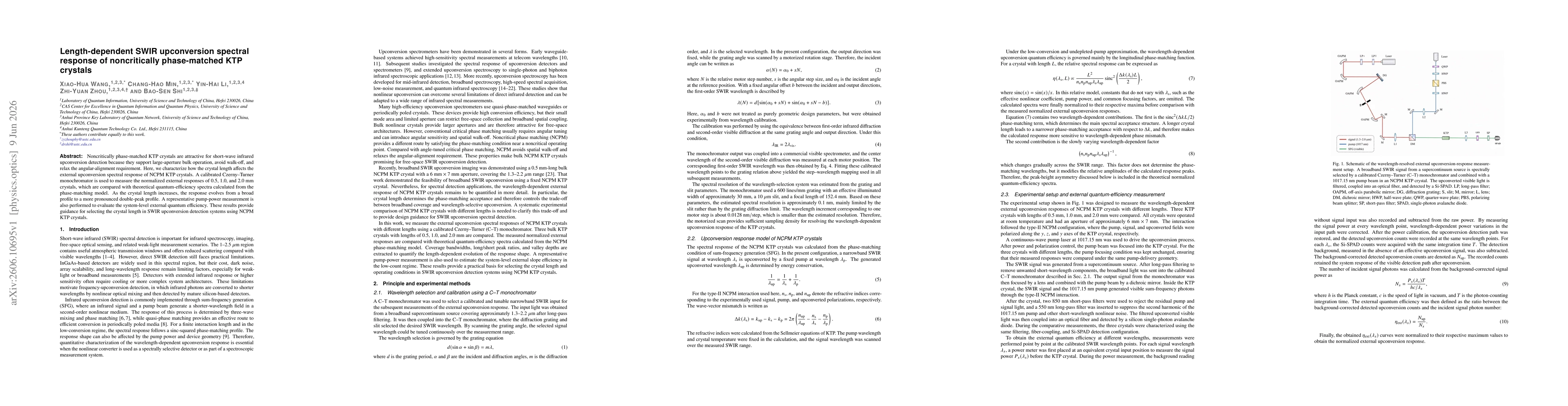 Thumbnail for Length-dependent SWIR upconversion spectral response of noncritically phase-matched KTP crystals