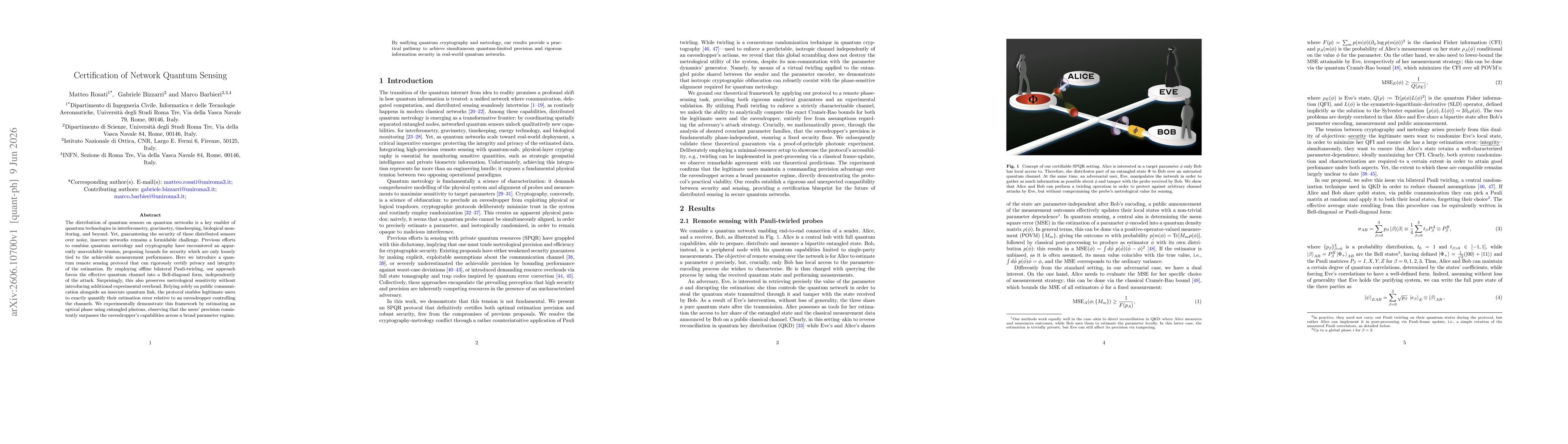 Thumbnail for Certification of Network Quantum Sensing