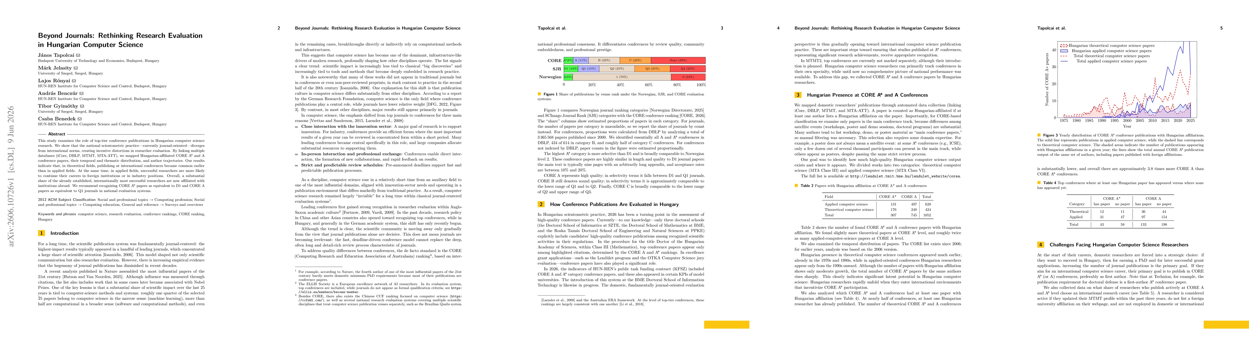 Thumbnail for Beyond Journals: Rethinking Research Evaluation in Hungarian Computer Science
