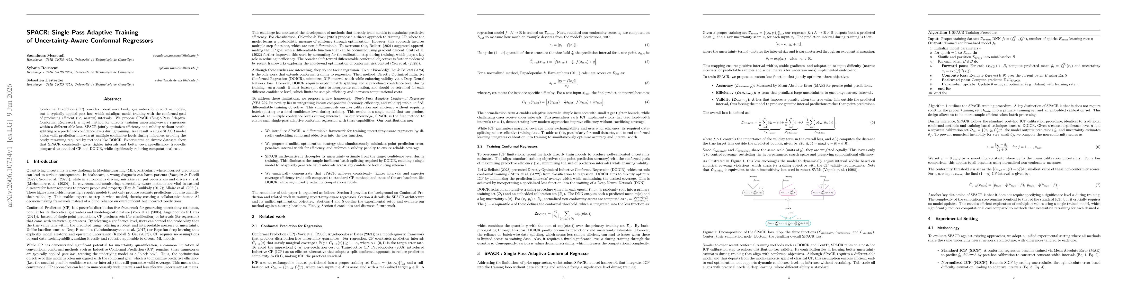 Thumbnail for SPACR: Single-Pass Adaptive Training of Uncertainty-Aware Conformal Regressors