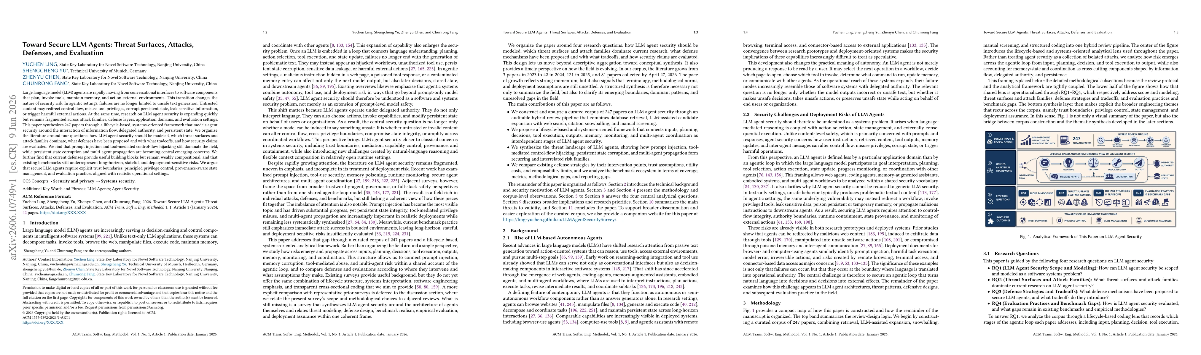 Thumbnail for Toward Secure LLM Agents: Threat Surfaces, Attacks, Defenses, and Evaluation