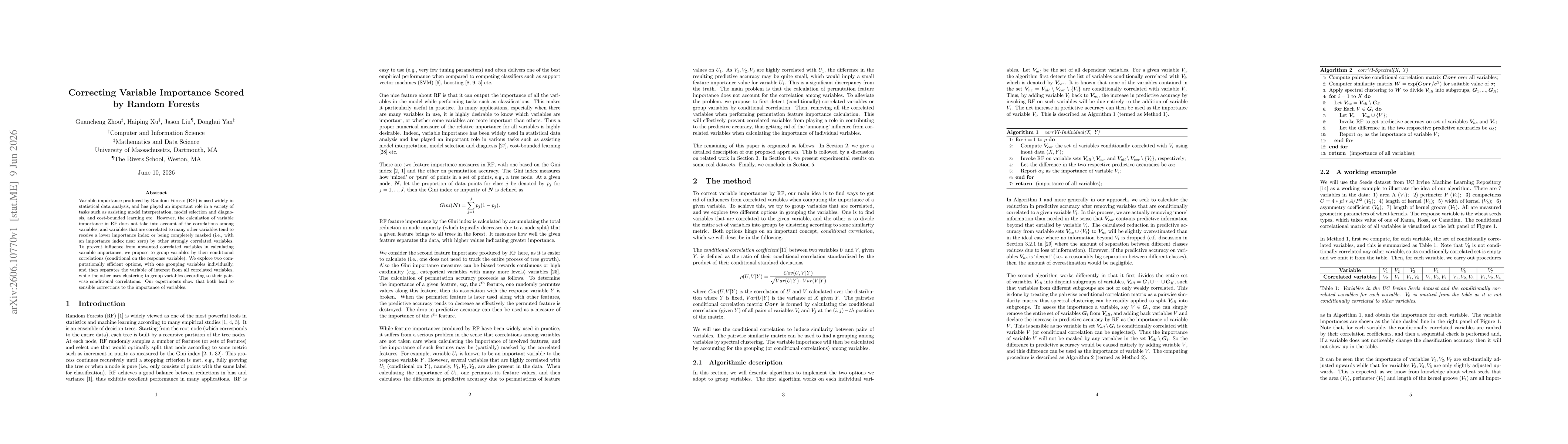 Thumbnail for Correcting Variable Importance Scored by Random Forests