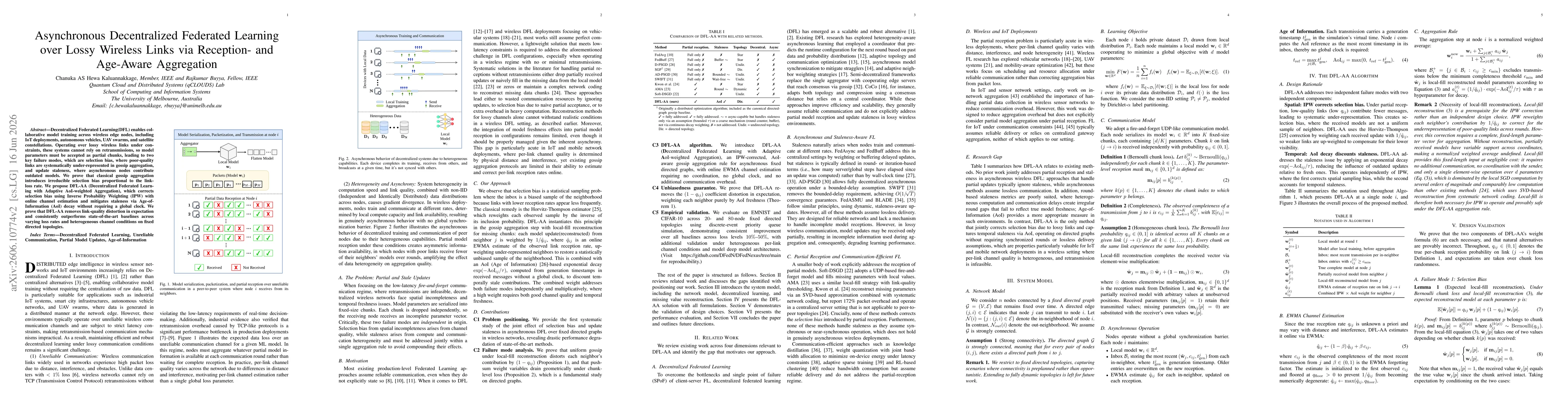Thumbnail for Inverse Probability Weighting and Age-of-Information Aggregation for Decentralized Federated Learning under Partial Reception