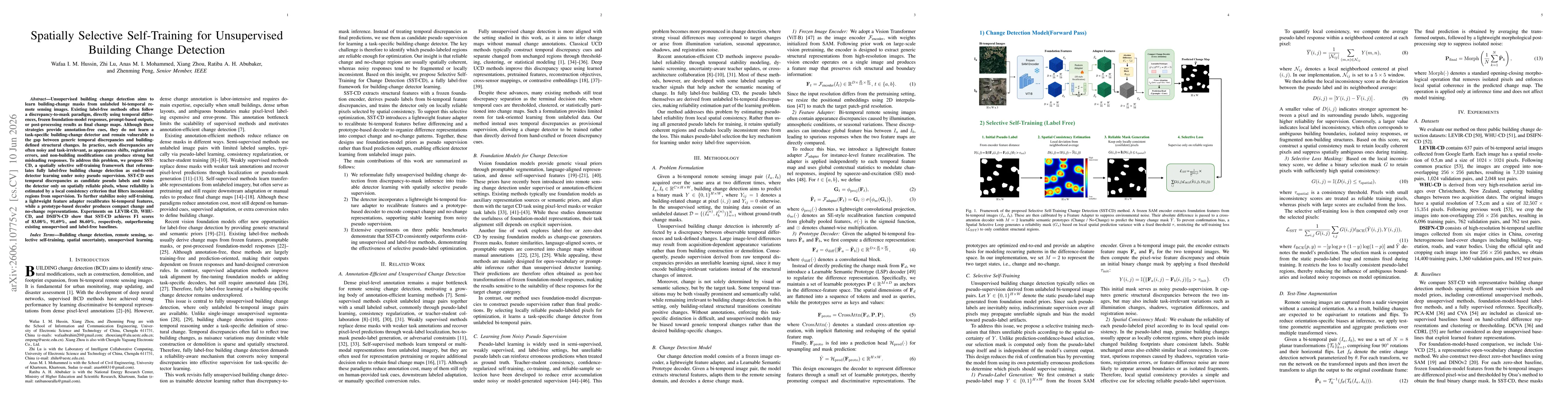 Thumbnail for Spatially Selective Self-Training for Unsupervised Building Change Detection